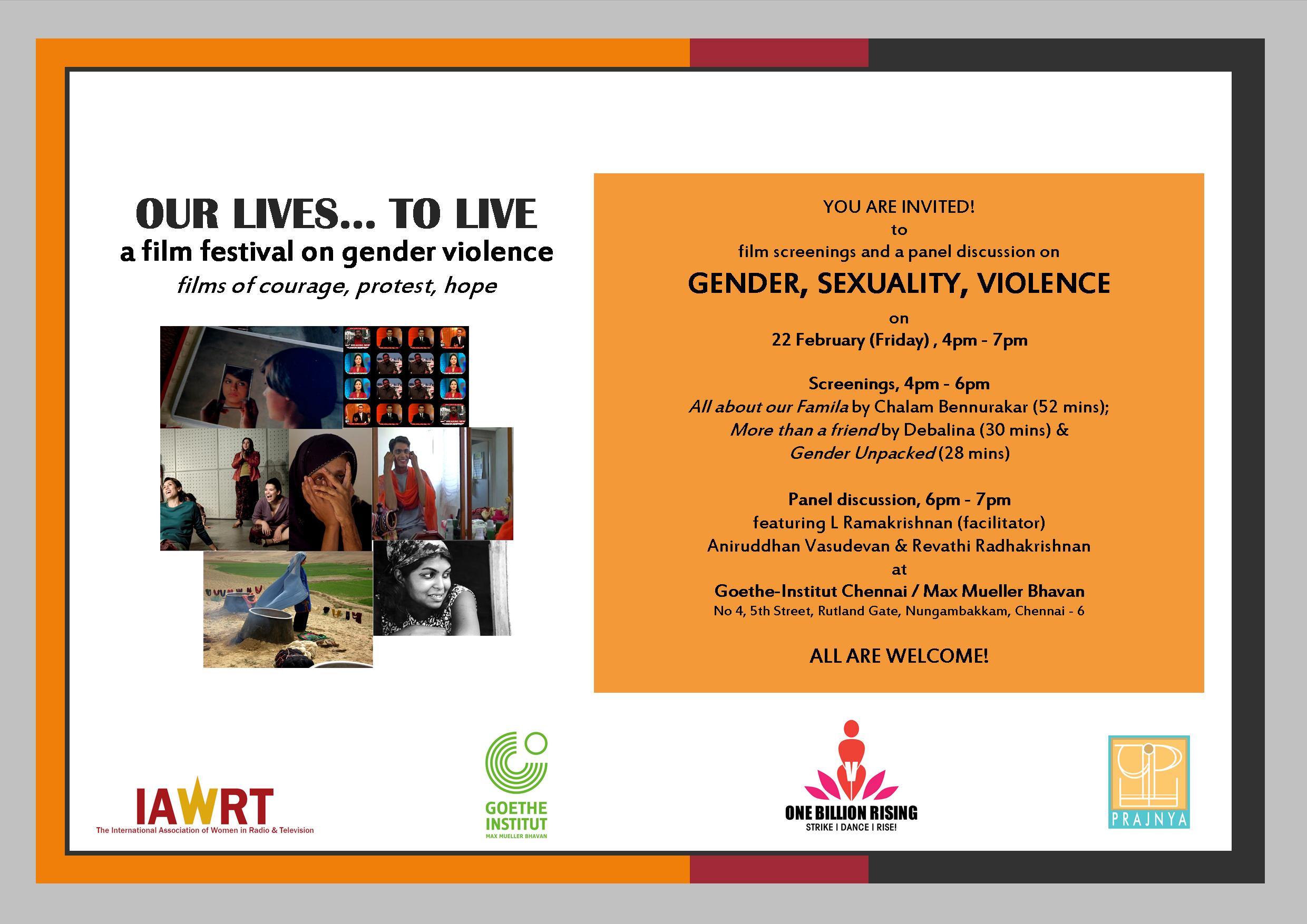 Gender-Sexuality-Violence: panel discussion in Chennai, Feb 22, 2013