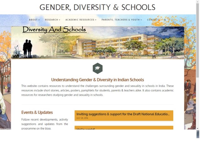 screenshot of Surabhi Shukla's website gender diversity and schools