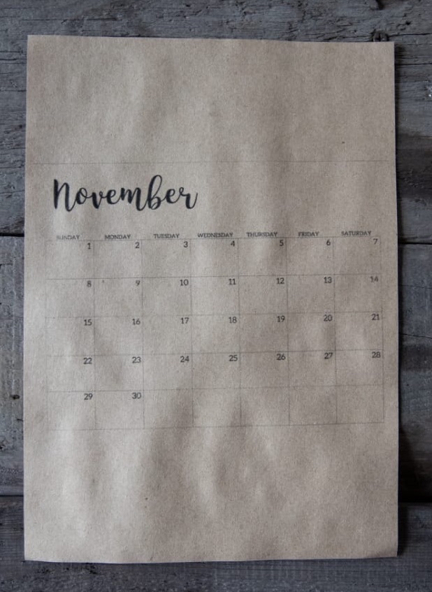 Image of November calendar